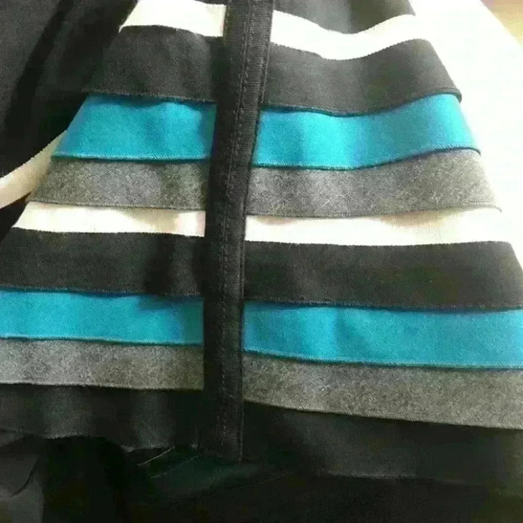 White  House Black Market Layered Striped Pencil Mini Skirt Casual Career - Picture 5 of 9